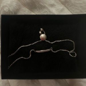 EFFY 925 Sterling Silver with Diamond Bar Slider Bolo Bracelet